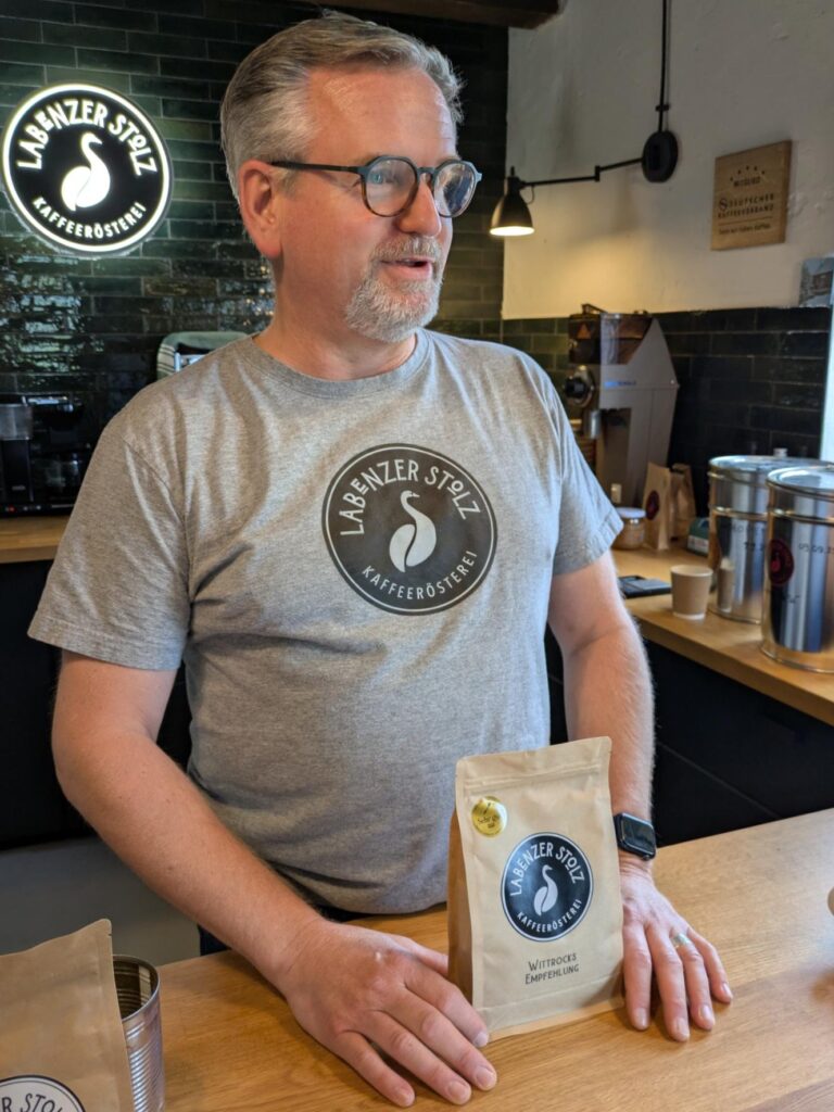 Matthias Brandt, Geschäftsinhaber der Kaffeerösterei Labenzer Stolz (Foto: Regionalbüro Oliver Brandt)
